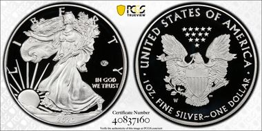 2020-W  $1 Silver Eagle - v75 Privy First Strike PR70DCAM