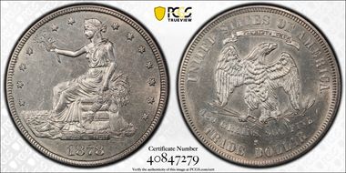 1878-S T$1 Trade AU58