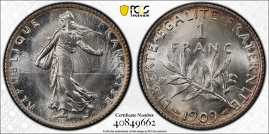 1909 1 Fr Gad-467 F-217 MS66