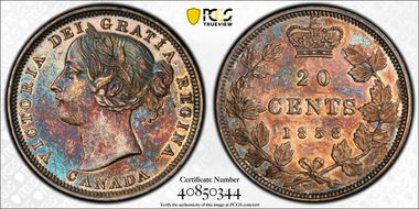 1858 20C Blundered I in GRATIA AU55