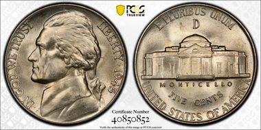 1945-D 5C DDO FS-101 MS66FS