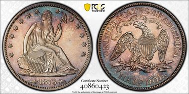 1873 50C Arrows PR64CAM