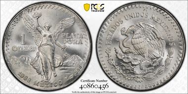 1988-Mo Onza Libertad Ag MS67