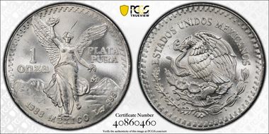 1988-Mo Onza Libertad Ag MS67