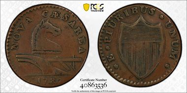 1787 NJ 1/2P Small Plan, Plain Shield VF30BN