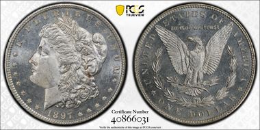 1897 $1 MS65PL
