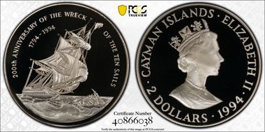 1994 $2 Wreck of the Ten Sails PR69DCAM