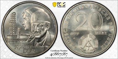 1979-A 20 Mk 30th Year DDR MS64