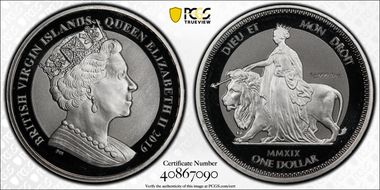 2019-PM $1 Una and The Lion Ag MS69