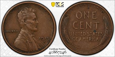 1919-S 1C VF35BN
