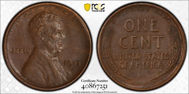 1913-S 1C AU53BN