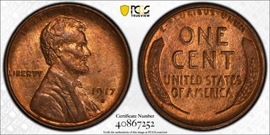 1917-S 1C MS64RD