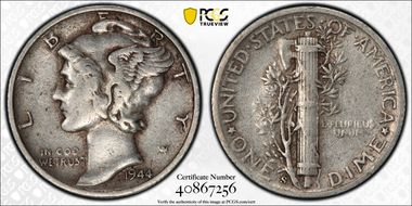1944-S 10C VF35