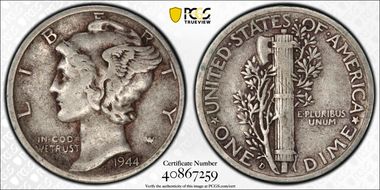 1944-D 10C VF35