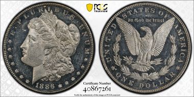 1886 $1 MS62DMPL