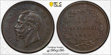 1866-N 10C AU58BN