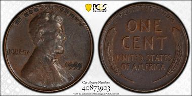 1955 1C Doubled Die Obverse N1BN