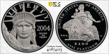 2004-W $100 Statue of Liberty PR70DCAM