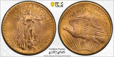 1908 $20 No Motto MS65