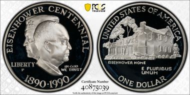 1990-P $1 Eisenhower PR68DCAM