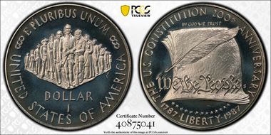 1987-S $1 Constitution PR68DCAM