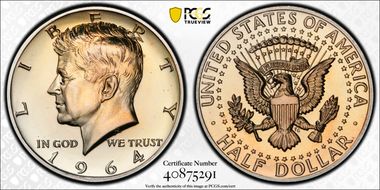 1964 50C Accented Hair, FS-401 PR67