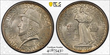 1937 50C Roanoke MS67