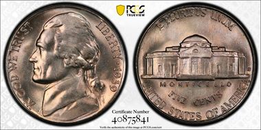 1939-S 5C Reverse of 1940 MS66+ FS