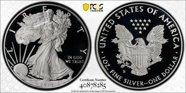 2020-S $1 Silver Eagle First Strike PR69DCAM