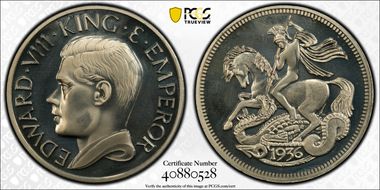 "1936" Medal FM43c Edward VIII PE Cu-Ni Fantasy PL67