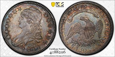 1811 50C Small 8 AU53