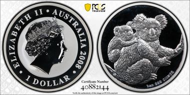 2008-P $1 Koala Ag Koala and Cub SP69