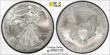2002 $1 Silver Eagle MS70