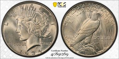 1934 $1 MS66