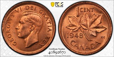 1948 1C A to Lg Denticle MS64RD