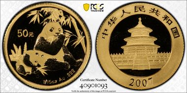 2007 50 Yn Panda Gold PAN-426A MS70