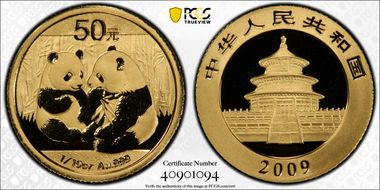 2009 50 Yn Panda Gold PAN-501A MS70
