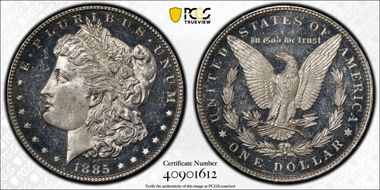 1885 $1 MS62DMPL