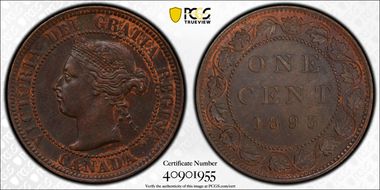 1893 1C Repunched 9 MS62BN