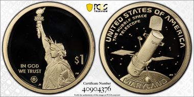 2020-S $1 American Innovation MD The Hubble Space Telescope First Strike PR70DCAM