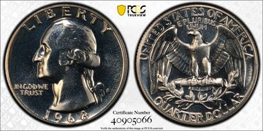 1968-S 25C Type F Reverse, FS-902 PR68