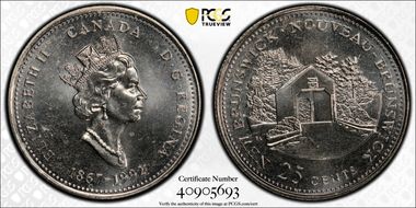 1992 25C New Brunswick ↑↓ MS66