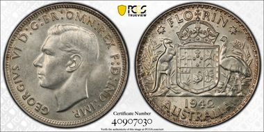 1942(m) Florin KM-40  Ag MS64