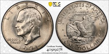1971-D $1 "Friendly Eagle" FS-901 Type 1 Reverse MS65