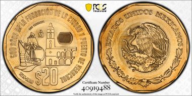 2019-Mo 20 Peso Veracruz 500th Anniversary MS64