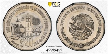 2019-Mo 20 Peso Veracruz 500th Anniversary MS66