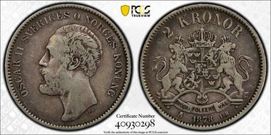 1878-EB 2 Kr O. NORGES VF25