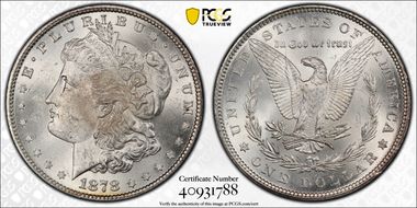 1878 7TF $1 Reverse of 1879 MS63