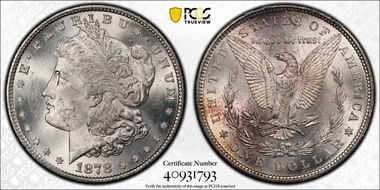 1878 7TF $1 Reverse of 1879 MS63