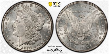 1878 7TF $1 Reverse of 1879 MS63